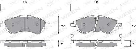 Ween 151-1194 - Гальмівні колодки, дискові гальма autozip.com.ua