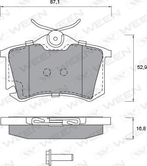 Ween 151-1195 - Гальмівні колодки, дискові гальма autozip.com.ua