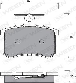 Ween 151-1196 - Гальмівні колодки, дискові гальма autozip.com.ua