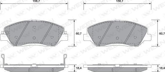 Ween 151-1190 - Гальмівні колодки, дискові гальма autozip.com.ua