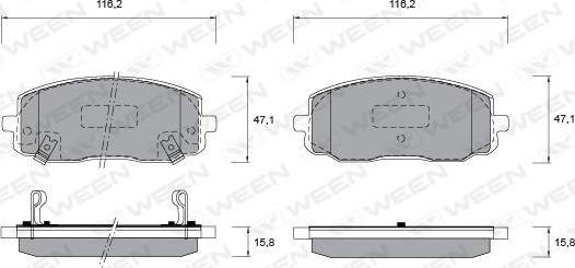 Ween 151-1191 - Гальмівні колодки, дискові гальма autozip.com.ua