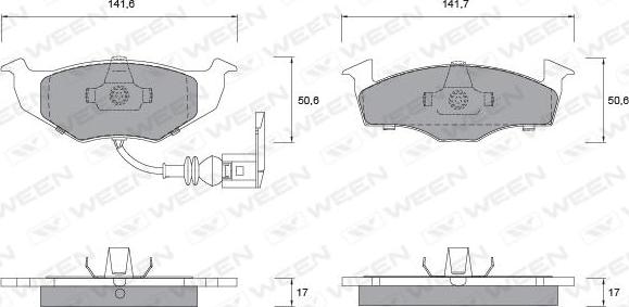 Ween 151-1144 - Гальмівні колодки, дискові гальма autozip.com.ua