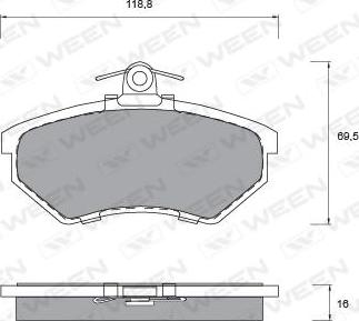 Ween 151-1146 - Гальмівні колодки, дискові гальма autozip.com.ua