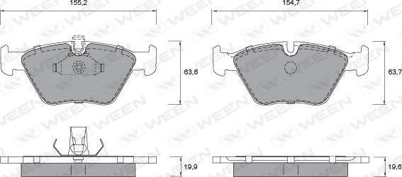 Ween 151-1140 - Гальмівні колодки, дискові гальма autozip.com.ua