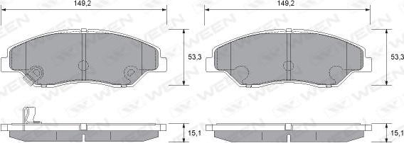 Ween 151-1159 - Гальмівні колодки, дискові гальма autozip.com.ua