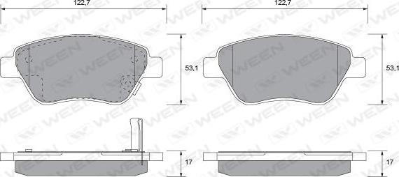 Ween 151-1156 - Гальмівні колодки, дискові гальма autozip.com.ua