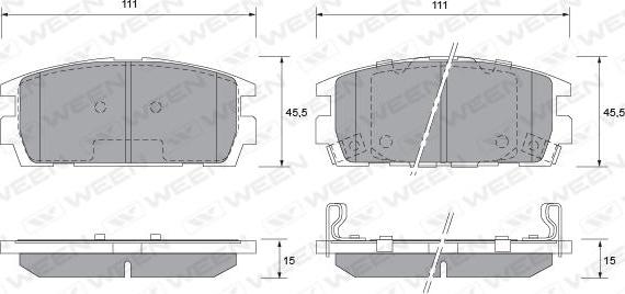 Ween 151-1158 - Гальмівні колодки, дискові гальма autozip.com.ua