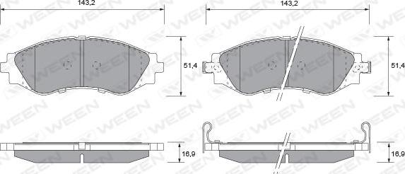 Ween 151-1157 - Гальмівні колодки, дискові гальма autozip.com.ua