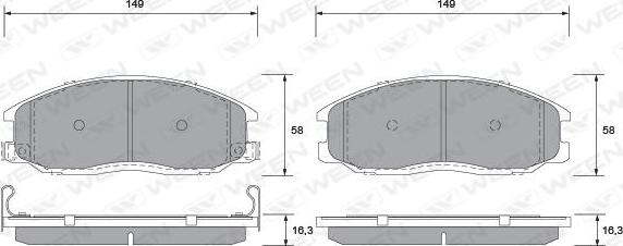 Ween 151-1168 - Гальмівні колодки, дискові гальма autozip.com.ua