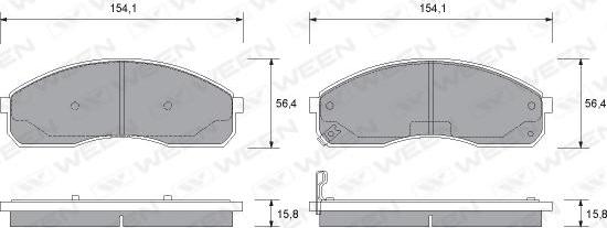 Ween 151-1163 - Гальмівні колодки, дискові гальма autozip.com.ua