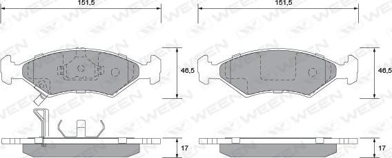 Ween 151-1162 - Гальмівні колодки, дискові гальма autozip.com.ua