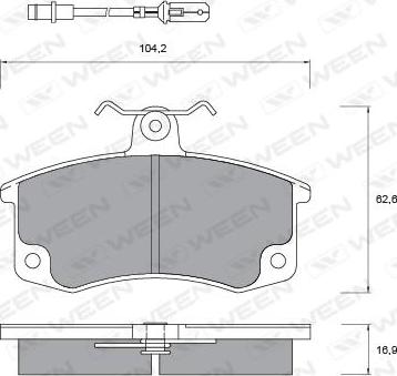 Ween 151-1102 - Гальмівні колодки, дискові гальма autozip.com.ua