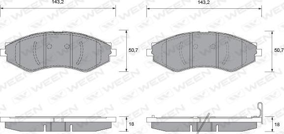 Ween 151-1110 - Гальмівні колодки, дискові гальма autozip.com.ua