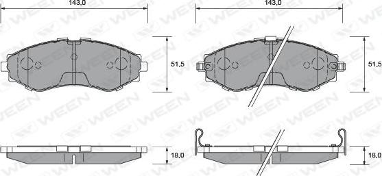 Ween 151-1180 - Гальмівні колодки, дискові гальма autozip.com.ua