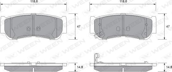 Ween 151-1187 - Гальмівні колодки, дискові гальма autozip.com.ua