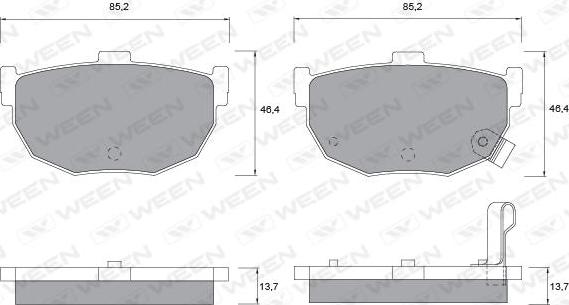 Ween 151-1134 - Гальмівні колодки, дискові гальма autozip.com.ua