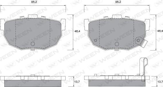 Ween 151-1135 - Гальмівні колодки, дискові гальма autozip.com.ua