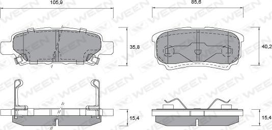 Ween 151-1131 - Гальмівні колодки, дискові гальма autozip.com.ua