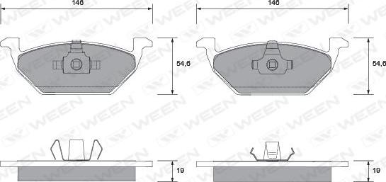 Ween 151-1124 - Гальмівні колодки, дискові гальма autozip.com.ua