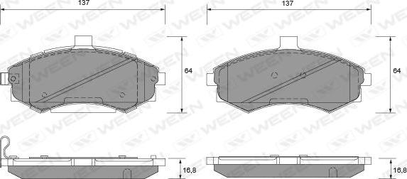 Ween 151-1120 - Гальмівні колодки, дискові гальма autozip.com.ua