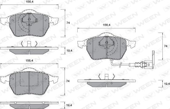 Ween 151-1123 - Гальмівні колодки, дискові гальма autozip.com.ua