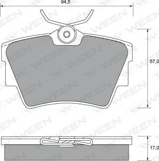 Ween 151-1892 - Гальмівні колодки, дискові гальма autozip.com.ua