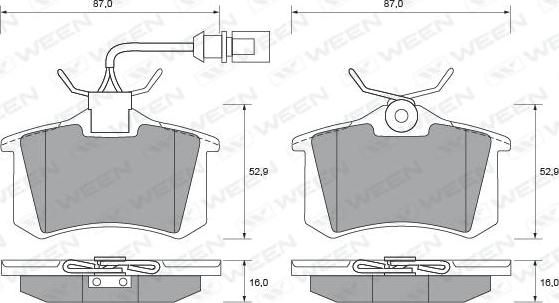 Ween 151-1849 - Гальмівні колодки, дискові гальма autozip.com.ua