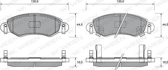 Ween 151-1854 - Гальмівні колодки, дискові гальма autozip.com.ua