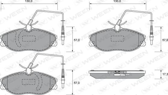 Ween 151-1855 - Гальмівні колодки, дискові гальма autozip.com.ua