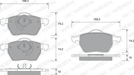 Ween 151-1861 - Гальмівні колодки, дискові гальма autozip.com.ua