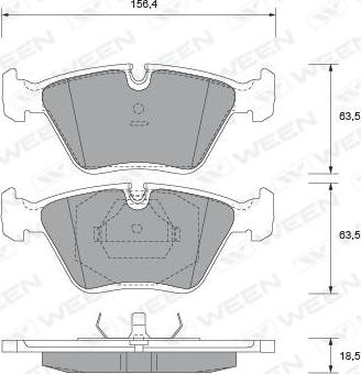 Ween 151-1809 - Гальмівні колодки, дискові гальма autozip.com.ua