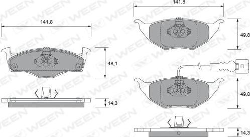 Ween 151-1888 - Гальмівні колодки, дискові гальма autozip.com.ua