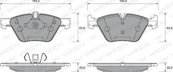 Ween 151-1839 - Гальмівні колодки, дискові гальма autozip.com.ua