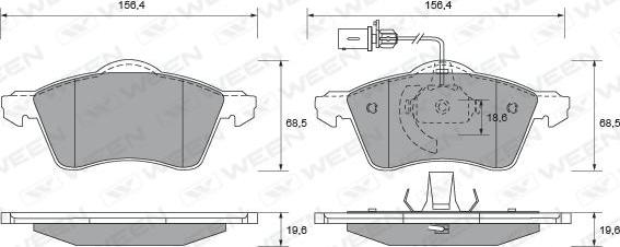 Ween 151-1835 - Гальмівні колодки, дискові гальма autozip.com.ua