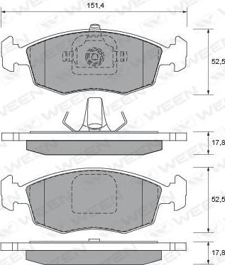 Ween 151-1831 - Гальмівні колодки, дискові гальма autozip.com.ua