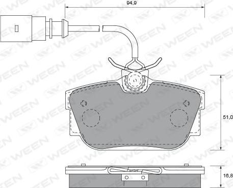 Ween 151-1821 - Гальмівні колодки, дискові гальма autozip.com.ua