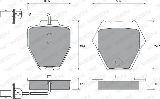 Ween 151-1822 - Гальмівні колодки, дискові гальма autozip.com.ua