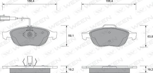 Ween 151-1874 - Гальмівні колодки, дискові гальма autozip.com.ua