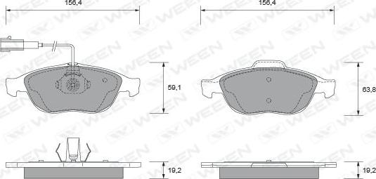 Ween 151-1870 - Гальмівні колодки, дискові гальма autozip.com.ua