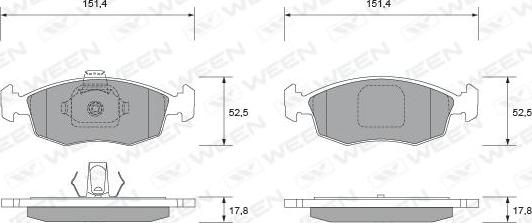 Ween 151-1872 - Гальмівні колодки, дискові гальма autozip.com.ua