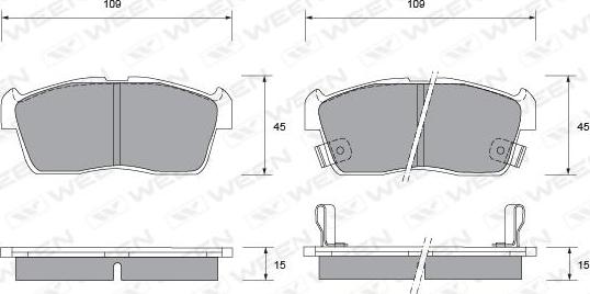 Ween 151-1399 - Гальмівні колодки, дискові гальма autozip.com.ua