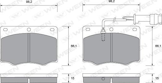 Ween 151-1396 - Гальмівні колодки, дискові гальма autozip.com.ua