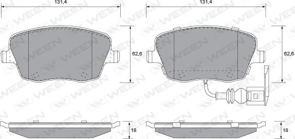 Ween 151-1340 - Гальмівні колодки, дискові гальма autozip.com.ua