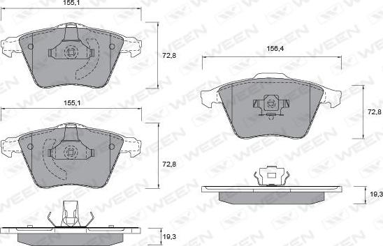 Ween 151-1347 - Гальмівні колодки, дискові гальма autozip.com.ua