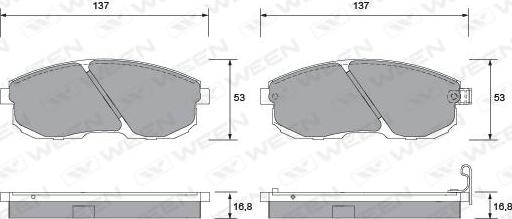 Ween 151-1355 - Гальмівні колодки, дискові гальма autozip.com.ua