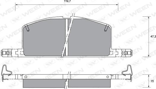 Ween 151-1352 - Гальмівні колодки, дискові гальма autozip.com.ua