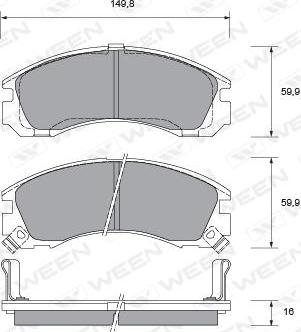 Ween 151-1357 - Гальмівні колодки, дискові гальма autozip.com.ua