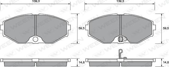 Ween 151-1364 - Гальмівні колодки, дискові гальма autozip.com.ua