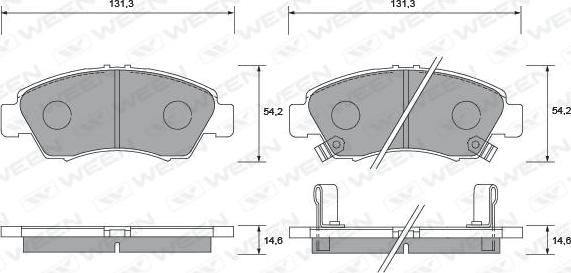 Ween 151-1366 - Гальмівні колодки, дискові гальма autozip.com.ua