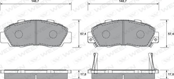 Ween 151-1362 - Гальмівні колодки, дискові гальма autozip.com.ua